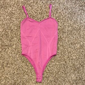 Gypsy + Jade Women’s Pink Ribbed One-Piece Swimsuit